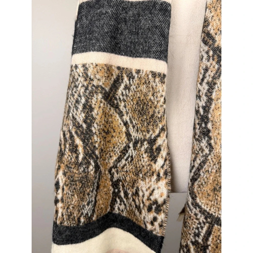 Shiraleah Elliot Scarf Snakeskin Striped OS Multi Animal Print Fringe Wrap